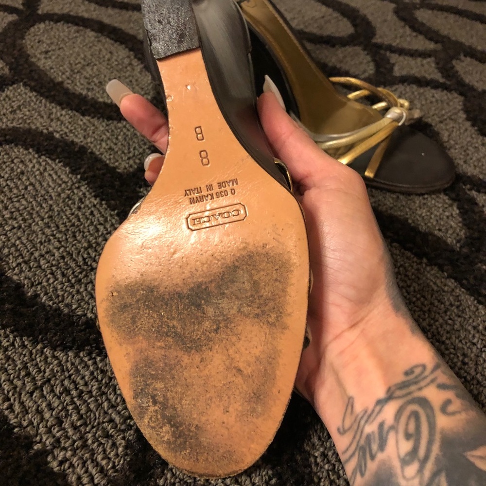 Authentic COACH Strappy Sandal Wedges - Picture 5 of 6